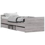 ZNTS Bed Frame without Mattress Grey Sonoma 75x190 cm Small Single 3203822