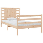 ZNTS Bed Frame without Mattress 75x190 cm Small Single Solid Wood Pine 3104243