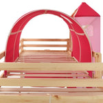 ZNTS Children's Loft Bed Frame with Slide & Ladder Pinewood 208x230cm 282712