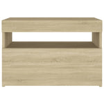 ZNTS Bedside Cabinet & LED Lights 2 pcs Sonoma Oak 60x35x40 cm 3082781