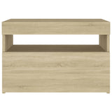 ZNTS Bedside Cabinet & LED Lights 2 pcs Sonoma Oak 60x35x40 cm 3082781