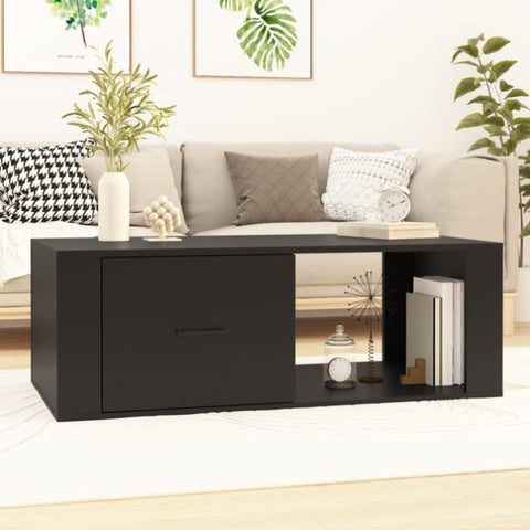 ZNTS Coffee Table Black 100x50.5x35 cm Engineered Wood 816537