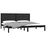 ZNTS Bed Frame without Mattress Black 180x200 cm Super King Solid Wood 3104627