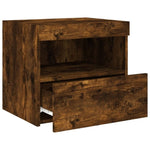 ZNTS Bedside Cabinets with LED Lights 2 pcs Smoked Oak 50x40x45 cm 836772