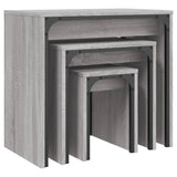 ZNTS Nesting Coffee Tables 3 pcs Grey Sonoma Engineered Wood 837825