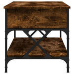 ZNTS Coffee Table Smoked Oak 100x50x50 cm Engineered Wood and Metal 845358