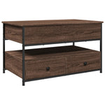 ZNTS Coffee Table Brown Oak 85x50x50 cm Engineered Wood and Metal 845390