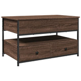 ZNTS Coffee Table Brown Oak 85x50x50 cm Engineered Wood and Metal 845390