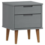 ZNTS Bedside Cabinet MOLDE Grey 40x35x48 cm Solid Wood Pine 350497