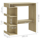 ZNTS Bar Table with Storage Rack Sonoma Oak 100x50x101.5 cm Engineered Wood 809452