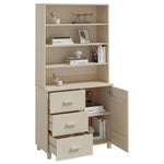 ZNTS Highboard HAMAR Solid Wood Pine Honey Brown 3100922