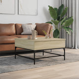 ZNTS Coffee Table Sonoma Oak 80x80x45 cm Engineered Wood and Metal 845402