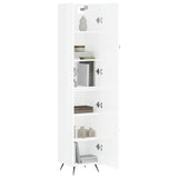 ZNTS Highboard High Gloss White 34.5x34x180 cm Engineered Wood 3198763