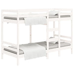 ZNTS Bunk Bed without Mattress White 90x200 cm Solid Wood Pine 3139830