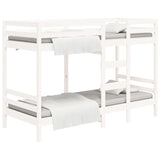 ZNTS Bunk Bed without Mattress White 90x200 cm Solid Wood Pine 3139830