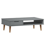 ZNTS Coffee Table MOLDE Grey 100x55x31 cm Solid Wood Pine 350530