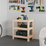 ZNTS Work Bench 78.5x50x80 cm Solid Wood Pine 823639