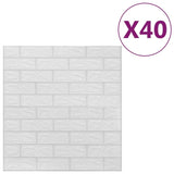 ZNTS 3D Wallpaper Bricks Self-adhesive 40 pcs White 150720