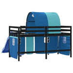 ZNTS Kids' Loft Bed with Tunnel without Mattress Blue 90x200 cm 3207052