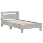 ZNTS Bed Frame with Headboard Concrete Grey 90x190 cm Single Engineered wood 838564