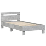 ZNTS Bed Frame with Headboard Concrete Grey 90x190 cm Single Engineered wood 838564