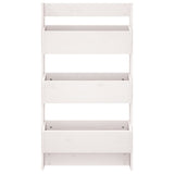 ZNTS Wall Planter 3-Tier 60x18.5x110 cm White Solid Wood Pine 825115