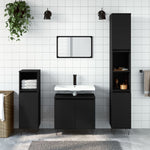 ZNTS 3 Piece Bathroom Furniture Set Black Engineered Wood 3190276