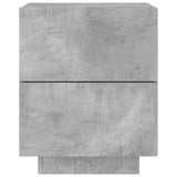 ZNTS Bedside Cabinets with LED Lights 2 pcs Concrete Grey Engineered Wood 836742