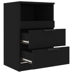 ZNTS Bedside Cabinet Black Engineered Wood 811234