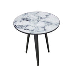 ZNTS Marble Top Lamp Table - White Resin Top VOY70-W