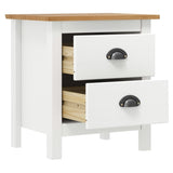 ZNTS Bedside Cabinet Hill 2 pcs White 46x35x49.5 cm Solid Pine Wood 288910