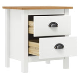 ZNTS Bedside Cabinet Hill White 46x35x49.5 cm Solid Pine Wood 288906