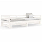 ZNTS Day Bed with Trundle without Mattress White 80x200 cm Solid Wood 840139