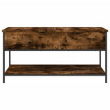 ZNTS Coffee Table Smoked Oak 100x50x50 cm Engineered Wood and Metal 845348