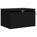 ZNTS Wall-mounted Bedside Cabinets with LED Lights 2 pcs Black 836829