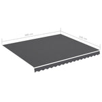 ZNTS Replacement Fabric for Awning Anthracite 4x3.5 m 311948