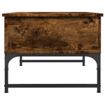 ZNTS Coffee Table Smoked Oak 70x50x40 cm Engineered Wood and Metal 845373