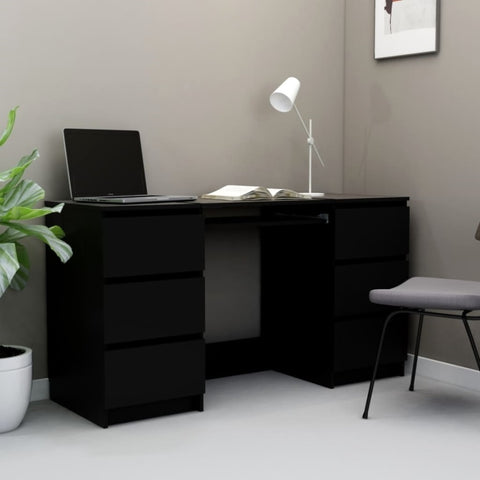 ZNTS Writing Desk Black 140x50x77 cm Engineered Wood 800811