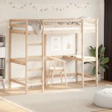 ZNTS Loft Bed without Mattress 100x200 cm Solid Wood Pine 842846