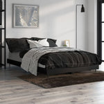 ZNTS Bed Frame without Mattress Black 120x190 cm Small Double Engineered Wood 832294