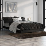 ZNTS Bed Frame without Mattress Black 120x190 cm Small Double Engineered Wood 832294