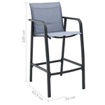 ZNTS 5 Piece Garden Bar Set Black and Grey 3073575