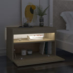 ZNTS Bedside Cabinet & LED Lights 2 pcs Sonoma Oak 60x35x40 cm 3082781