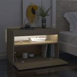 ZNTS Bedside Cabinet & LED Lights Sonoma Oak 60x35x40 cm Engineered Wood 3082780