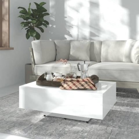 ZNTS Coffee Table High Gloss White 85x55x31 cm Engineered Wood 803386