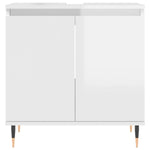 ZNTS 3 Piece Bathroom Cabinet Set High Gloss White Engineered Wood 3187783