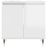 ZNTS 3 Piece Bathroom Cabinet Set High Gloss White Engineered Wood 3187783