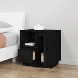 ZNTS Bedside Cabinets 2 pcs Black 50x34x50 cm Solid Wood Pine 814488