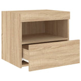 ZNTS Bedside Cabinets with LED Lights 2 pcs Sonoma Oak 50x40x45 cm 836768