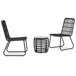 ZNTS 3 Piece Bistro Set Poly Rattan Black 48585